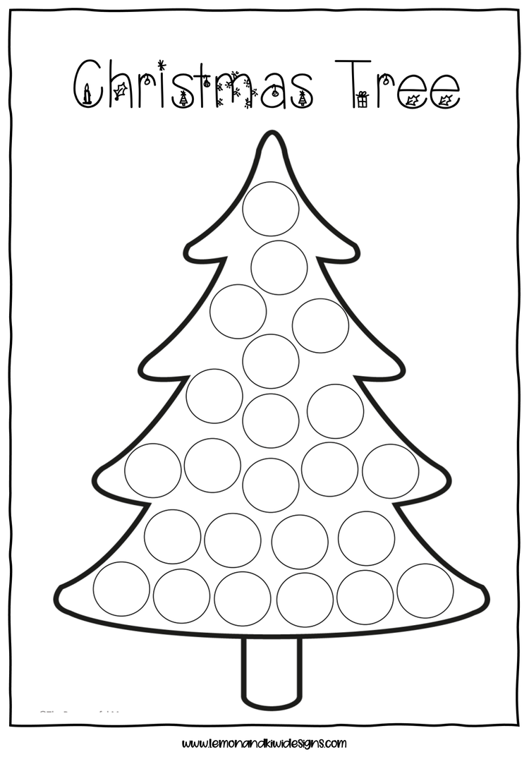 free christmas do-a-dot printables - lemon and kiwi designs